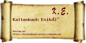 Kaltenbach Enikő névjegykártya